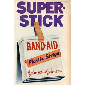 Vintage 1950s Super Stick Band-Aid Plastic Strips Advertisement Ad Photo #2852